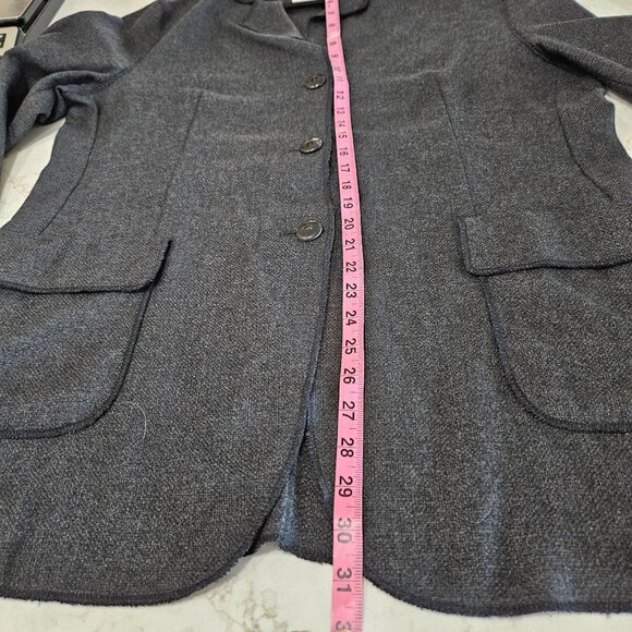 Trixi Schober Longline Cashmere Blazer Jacket Size 12 Dark Gray Germany Luxury - Picture 9 of 10